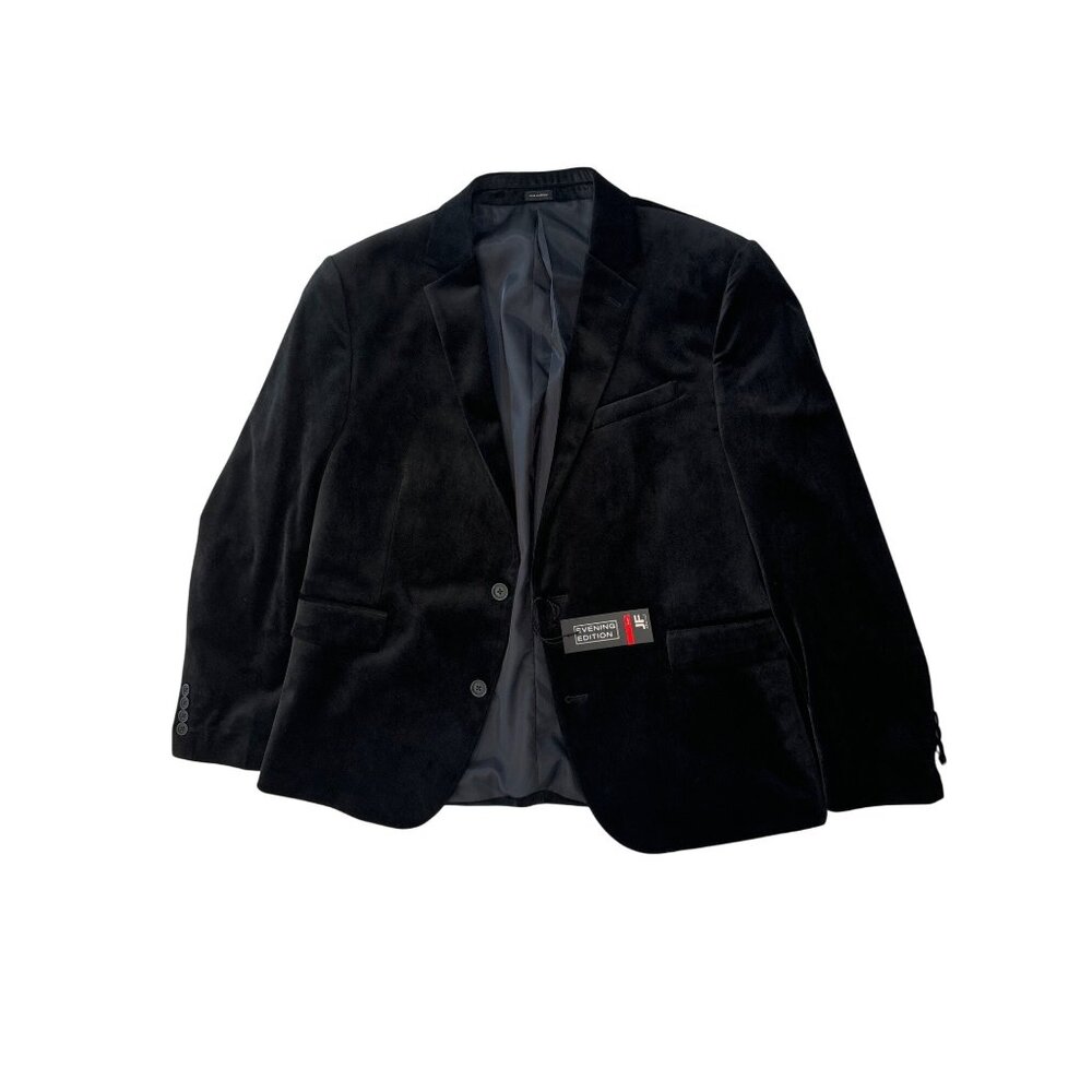 J. Ferrar Evening Edition Slim Fit Black Velvet Mens Blazer Size 46 SH